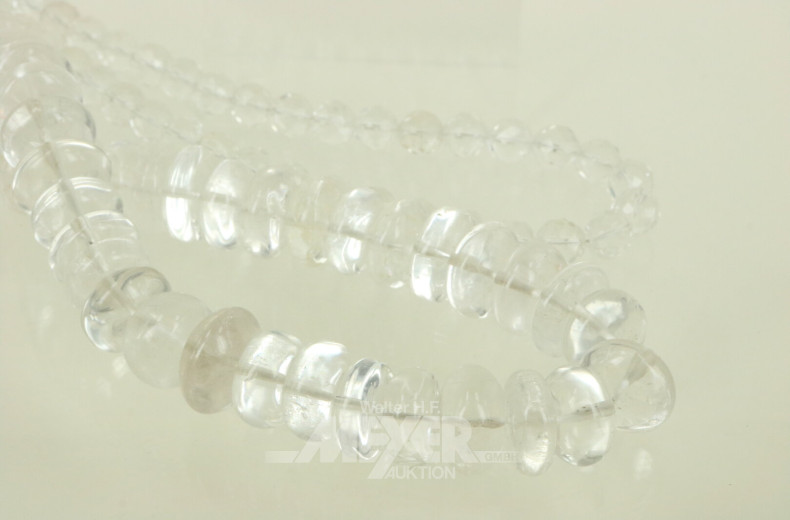 2 Perlenstränge aus Bergkristall