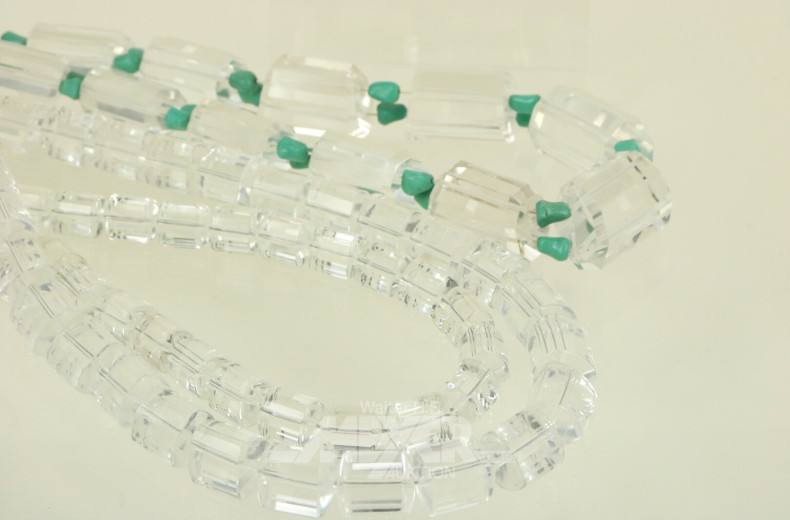 3 Perlenstränge aus facettiertem Bergkristall