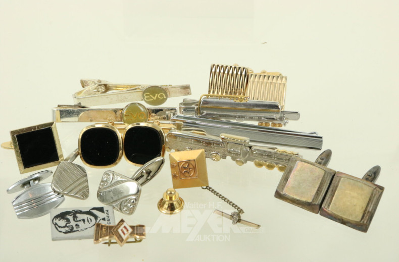 Konvolut Modeschmuck mit 4 Herrenarmbanduhren