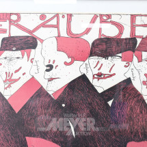 Los 215: 2 Werbeplakate für die Theateraufführungen 'Die Räuber' und 'Doppelkopf' im Deutschen Schauspielhaus