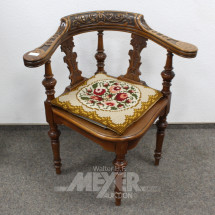 Los 458: Kapitänsstuhl Gründerzeit, reichhaltig mit Schnitzereien und Dreckselarbeiten verziert