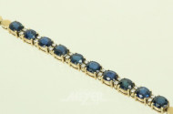 Armband mit 10 blauen Farbsteinen u. 18 kl. Diamanten