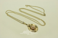 Kette mit Anhänger und 2 kl. Diamanten