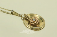 Kette mit Anhänger und 2 kl. Diamanten