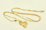 lange Halskette in 21 Kt. GG, gestempelt
