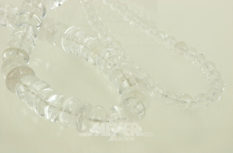 2 Perlenstränge aus Bergkristall