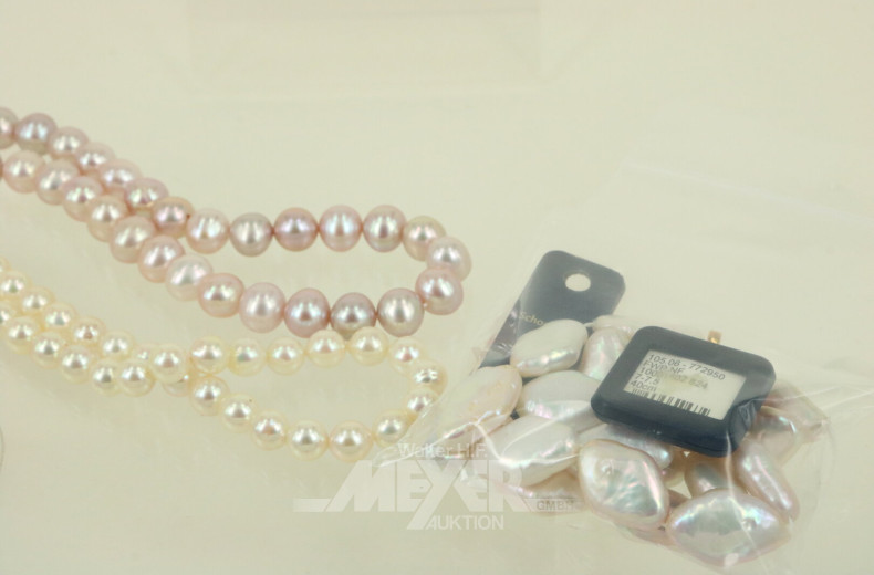 3 Perlenstränge aus FWP-, Süßwasser- und Akoya-Perlen