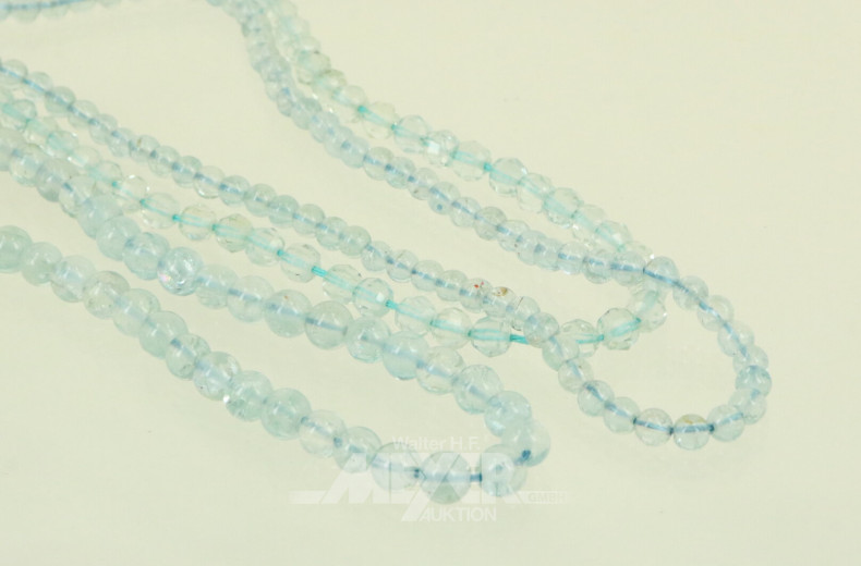 13 Perlenstränge aus Aquamarin, div. Größen