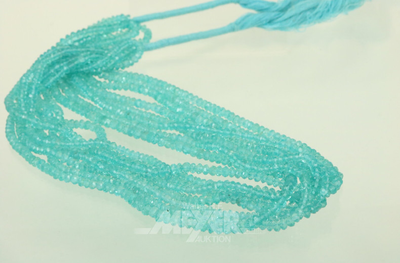 8 Perlenstränge aus facettiertem Apatit