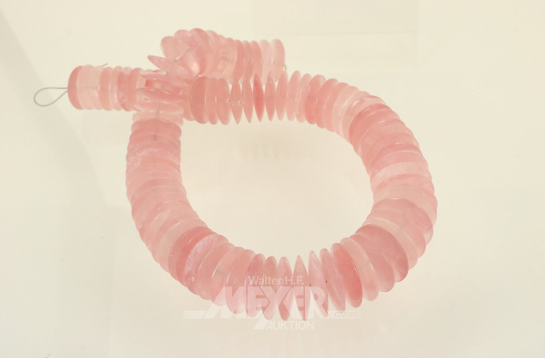 Perlenstrang aus Rosenquarz-Scheiben