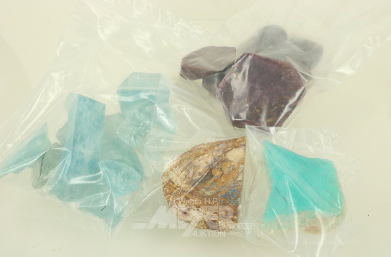 Konvolut Rohsteine, best. aus: