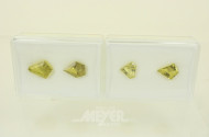 4 Facettierte Zitronenquarz-Edelsteine, Fantasieschliff