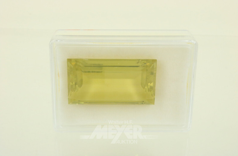 Zitronenquarz im Baguetteschliff