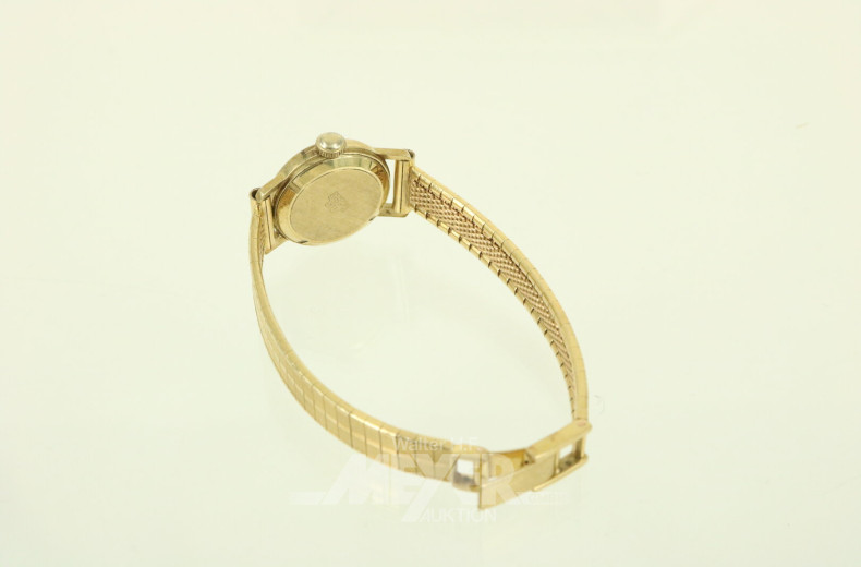 kl. Damenarmbanduhr 585er GG mit Ansatzband GG 750