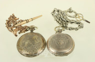 2 Taschenuhren mit Uhrenkette