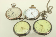 4 Taschenuhren in 800er Silber