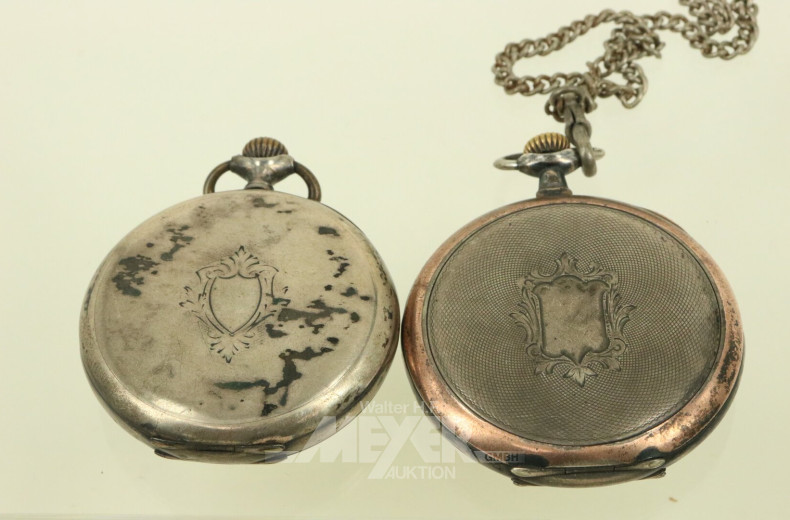 4 Taschenuhren in 800er Silber