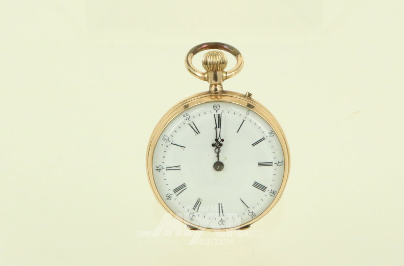 Kl. Taschenuhr, gravierter Gehäusdeckel, Innendeckel Metall