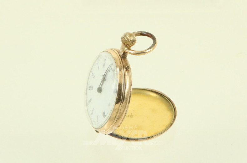 Kl. Taschenuhr, gravierter Gehäusdeckel, Innendeckel Metall