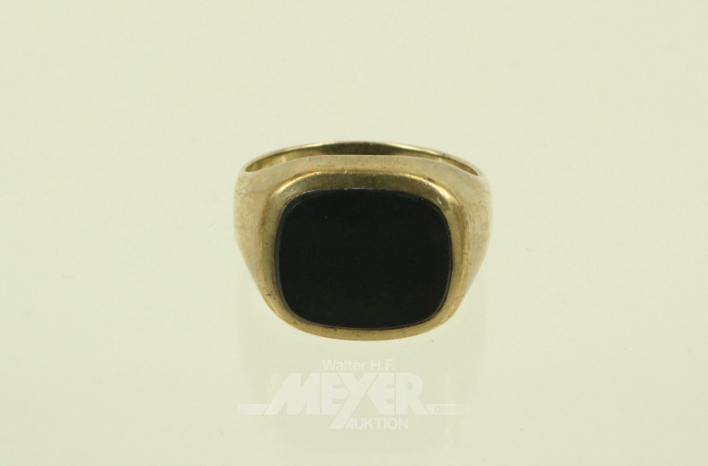 Herrenring mit Onyx, schwarz