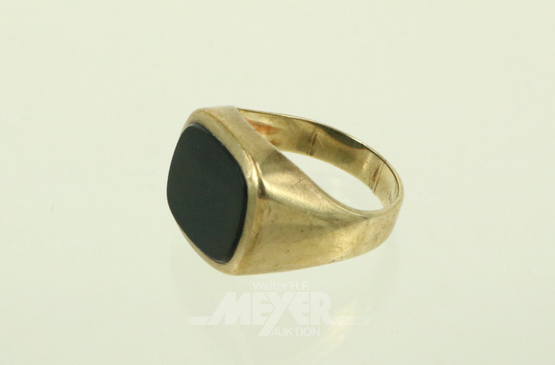 Herrenring mit Onyx, schwarz