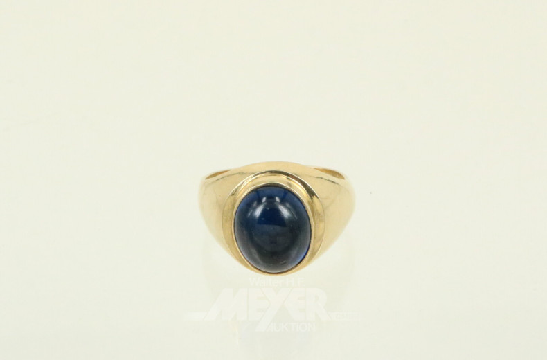 Herrenring mit Farbstein, blau