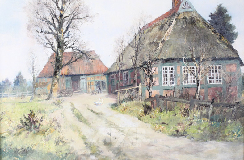 Gemälde "Reetdachkaten"