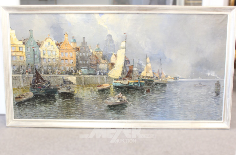 Großes Gemälde 'Bucht von Dordrecht''