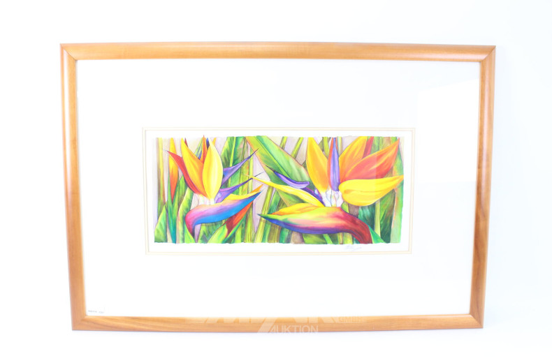 Aquarell "Paradiesvogelblume"