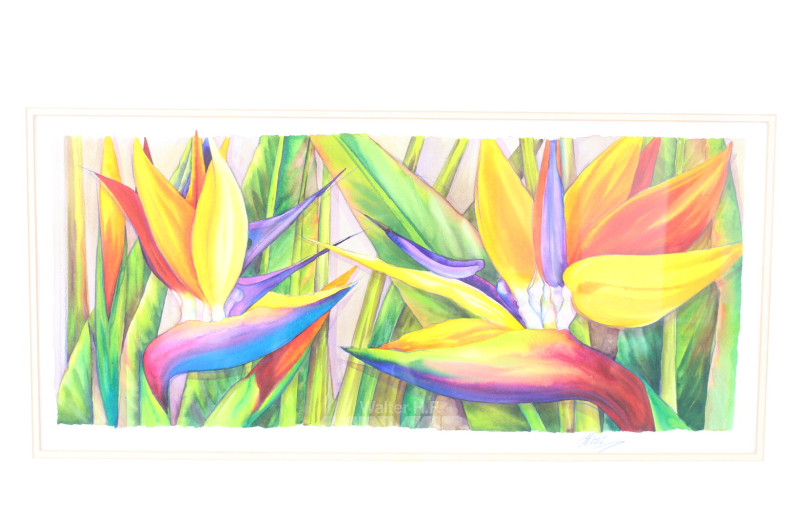 Aquarell "Paradiesvogelblume"