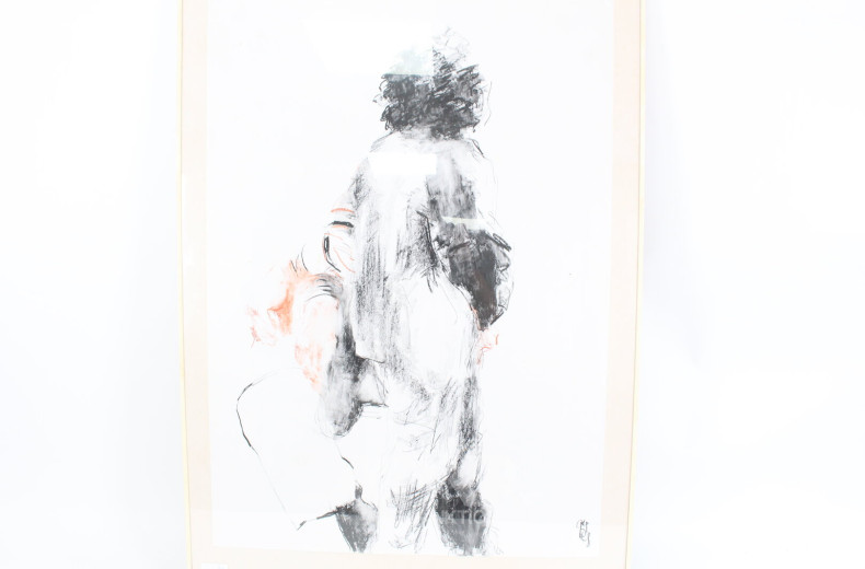 2 Zeichnungen 'Aktstudie'