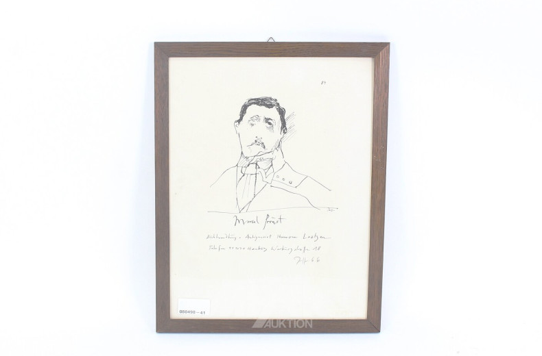 Radierung 'Marcel Prust'