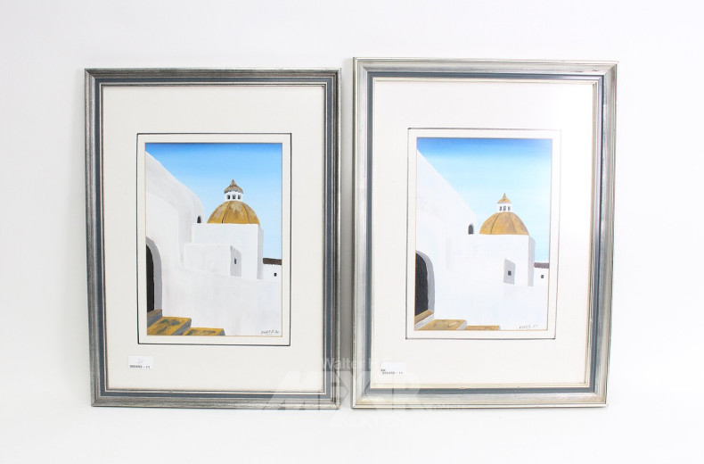 2 griechische Dorfansichten