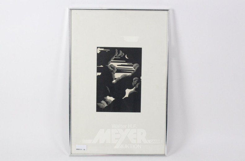 Druck/Holzschnitt "Wolken"