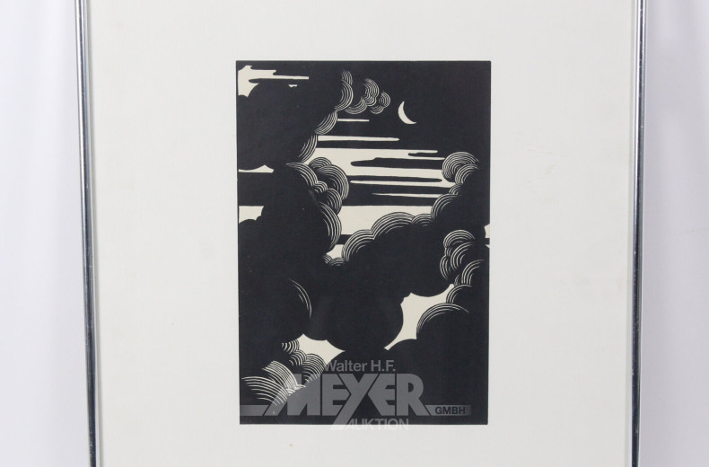 Druck/Holzschnitt "Wolken"