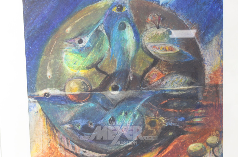 moderne Farbkomposition "Fische"