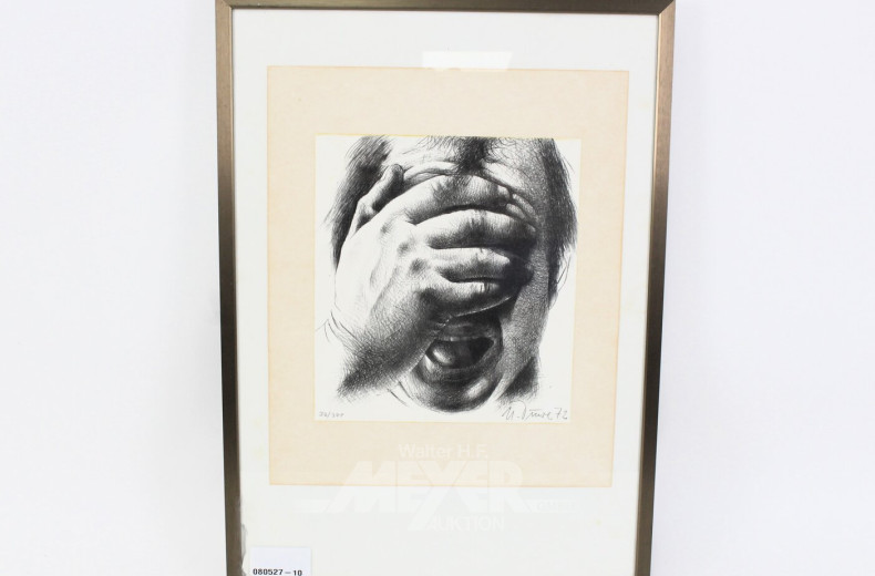 Druckgrafik "Entsetzte Grimasse"