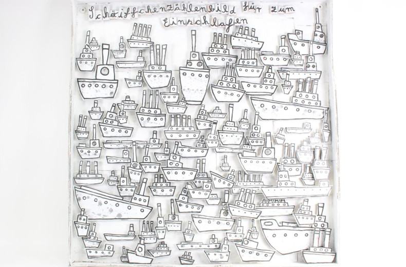 Zweiteilige 3D-Collage im Zeichenstil 'Sch(ä)iffchen Zählen für zum Einschlafen' und 'Möwen gehen auch'