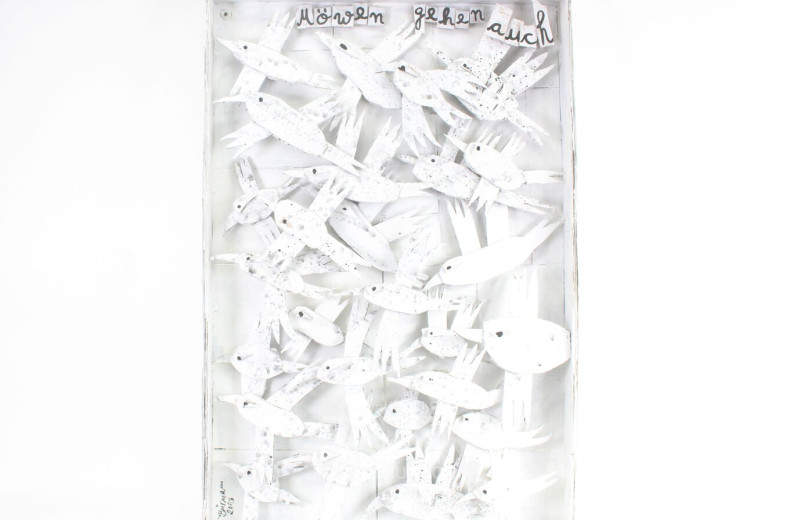 Zweiteilige 3D-Collage im Zeichenstil 'Sch(ä)iffchen Zählen für zum Einschlafen' und 'Möwen gehen auch'