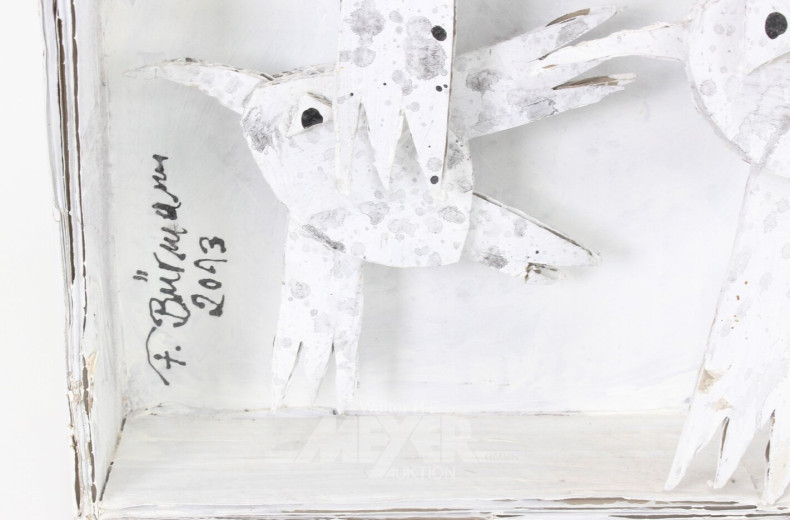 Zweiteilige 3D-Collage im Zeichenstil 'Sch(ä)iffchen Zählen für zum Einschlafen' und 'Möwen gehen auch'