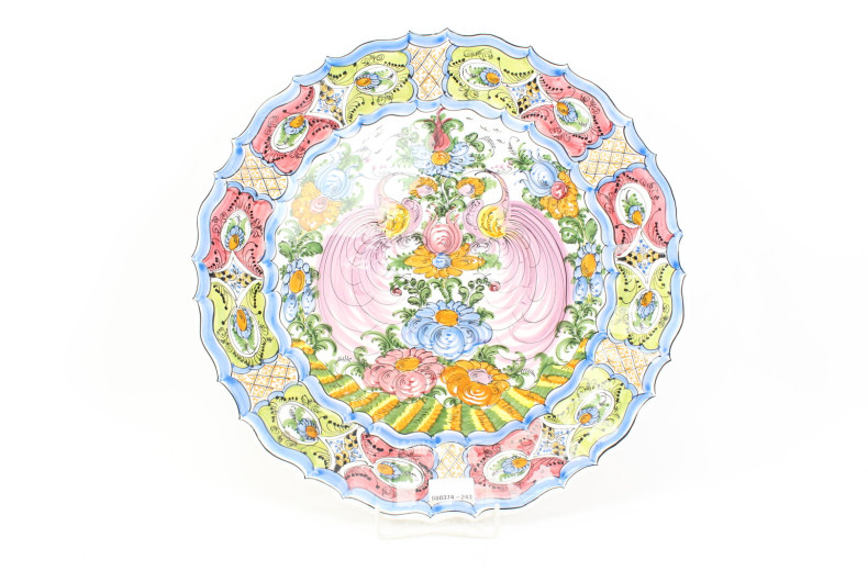 große, farbenfrohe Porz.-Servierplatte