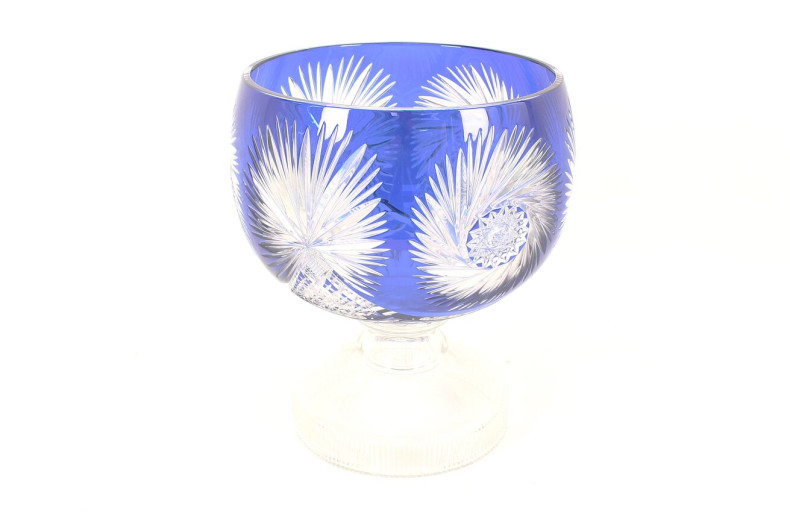 Barthmann Cristall, gr. Römer Fußschale in Blau