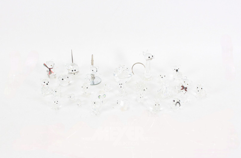 Posten Glas- und Kristallfiguren, u.a. Swarovski
