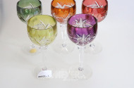 5 versch. farbige Kristall-Römer-Gläser