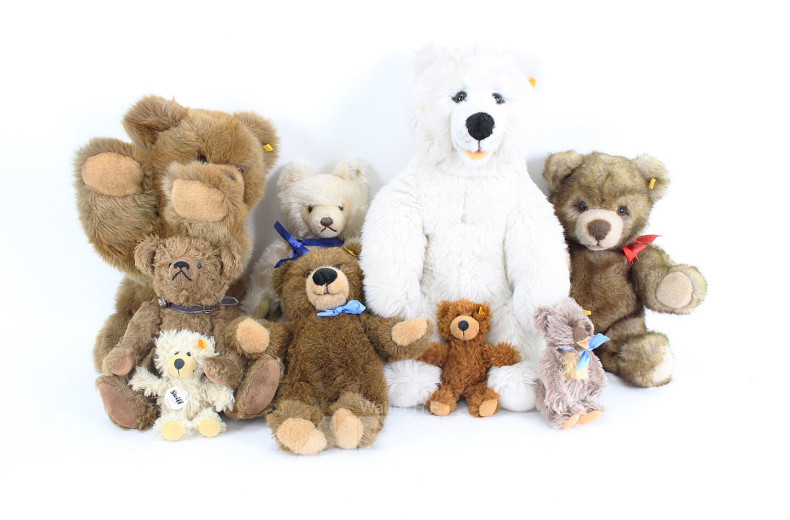 Konvolut Stofftierpuppen STEIFF, Teddys und Tiere