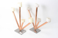 Paar 4-flammige Kerzenleuchter aus Kupfer