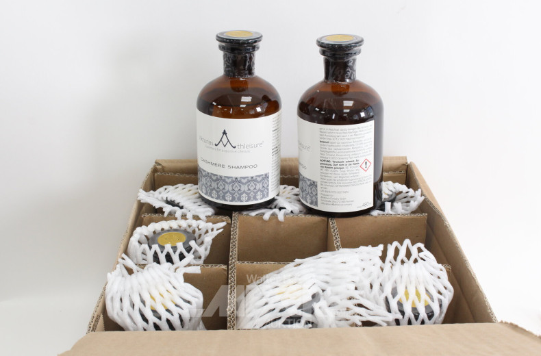 Posten Kashmir-Pflegeshampoo, jew. in 480 ml Glasflasche