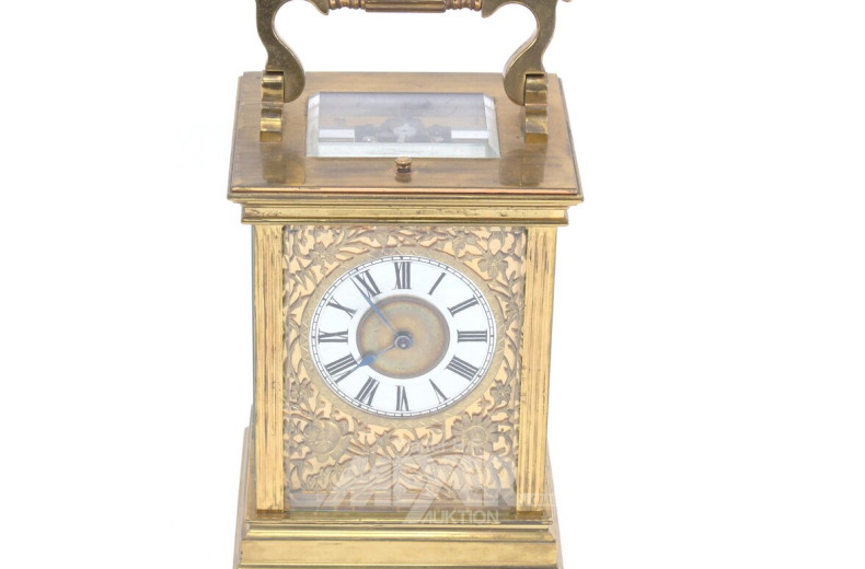 Reisewecker mit floraler Dekoration, spätes 19. Jh.