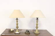 Paar Tischlampen mit Messing-Stand