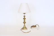 Tischlampe in Messing mit beigefarbenem Schirm